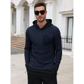 Waffle Knit Stretch Pullover Hoodie