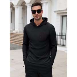 Waffle Knit Stretch Pullover Hoodie
