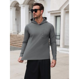Waffle Knit Stretch Pullover Hoodie