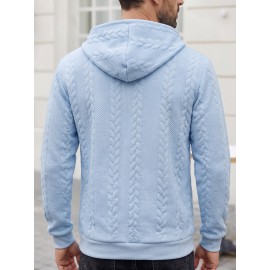 Casual 3D Embossed Zip-Up Hoodie