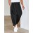 Belted Pleated Wide Leg Cropped Dress Harem Pants