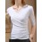 Asymmetric Pleated Solid Color Long Sleeves Skinny Round-Neck T-Shirts