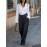 Asymmetric Solid Color Split-Joint High Waisted Loose Trousers Suit Pa