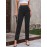 Elasticity Solid Color Split-Joint High Waisted Loose Trousers Pants