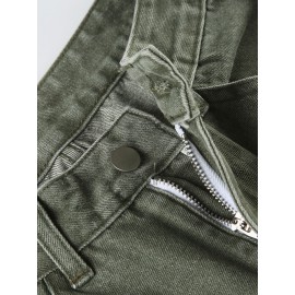 Distressed Wide Leg Low Rise Jeans