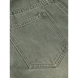 Distressed Wide Leg Low Rise Jeans