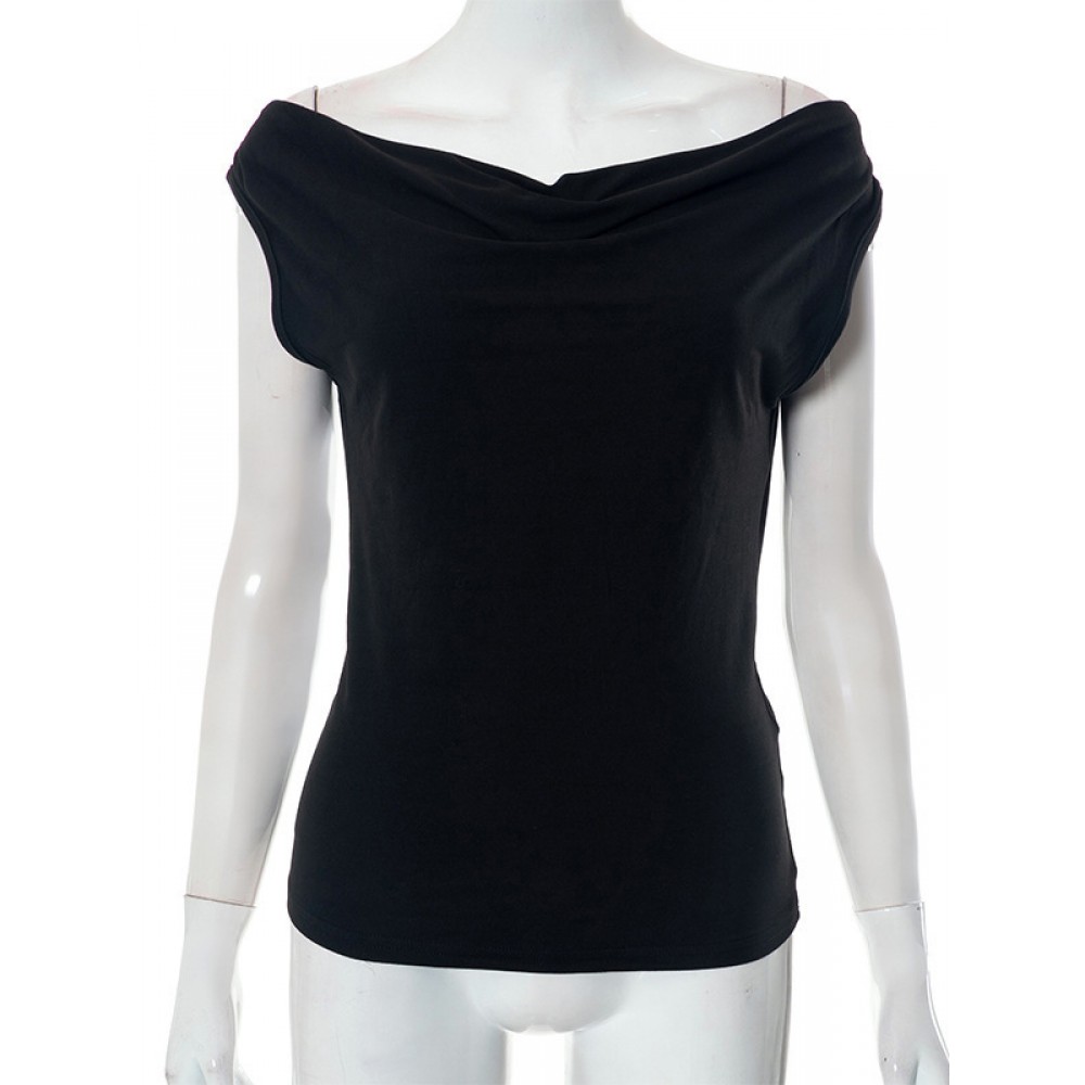 Backless Lace-Up See-Through Solid Color Split-Joint Loose Skinny Off-