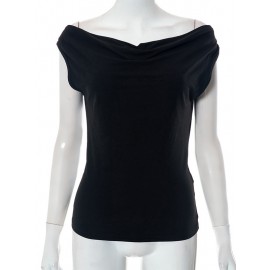Backless Lace-Up See-Through Solid Color Split-Joint Loose Skinny Off-