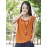Soft Solid Color Sleeveless Ramie Cotton T-shirt