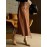 Belted Buttoned Pockets Solid Color Split-Joint Zipper A-line High Wai