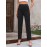 Buttoned Elasticity Solid Color Split-Joint High Waisted Loose Trouser
