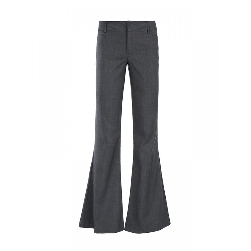 Solid Color Low Waist Flared Suit Pants