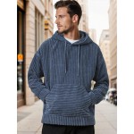 Casual Relaxed Fit Corduroy Hoodie