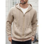 Casual 3D Embossed Zip-Up Hoodie