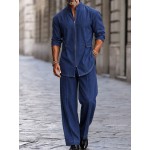 Modern Streetwear Zip-Up Jacket Pants Set