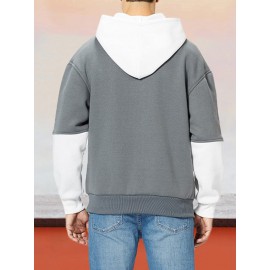 Color Blocking Fashion Casual Hoodie