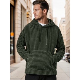Casual Relaxed Fit Corduroy Hoodie