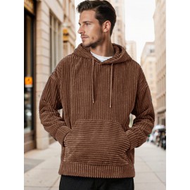 Casual Relaxed Fit Corduroy Hoodie