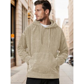 Casual Relaxed Fit Corduroy Hoodie