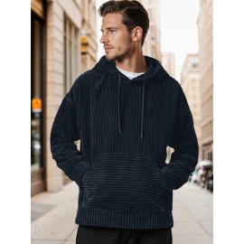 Casual Relaxed Fit Corduroy Hoodie