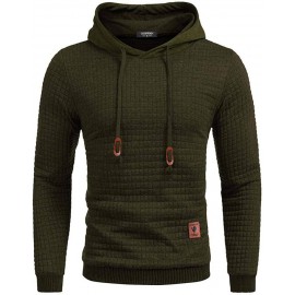 Gym Drawstring Plaid Jacquard Hoodie