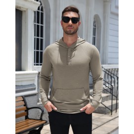 Casual Comfort Travel Henley Hoodie