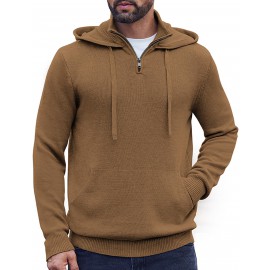 Casual Turtleneck Knit Hoodie