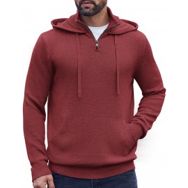 Casual Turtleneck Knit Hoodie