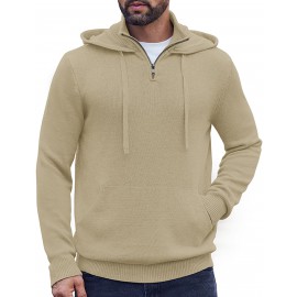 Casual Turtleneck Knit Hoodie