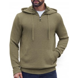 Casual Turtleneck Knit Hoodie