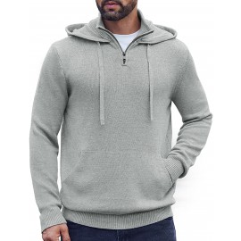 Casual Turtleneck Knit Hoodie