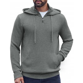 Casual Turtleneck Knit Hoodie