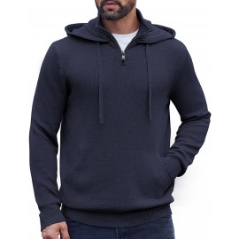 Casual Turtleneck Knit Hoodie