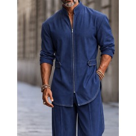 Modern Streetwear Zip-Up Jacket Pants Set