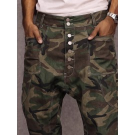Casual Streetwear 100% Cotton Drop Crotch Pants