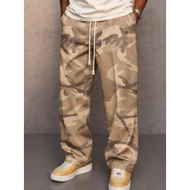 Casual Faux Denim Drawstring Pants