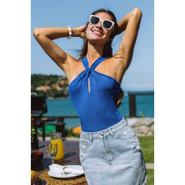 Late Checkout Blue Top