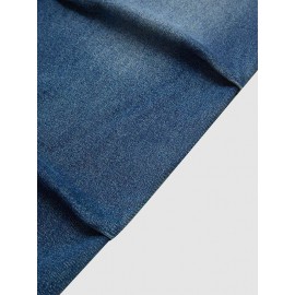 Drawstring Elasticity Gradient High Waisted Loose Jean Pants Bottoms