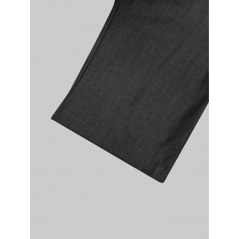 Asymmetric Solid Color Split-Joint High Waisted Loose Trousers Suit Pa