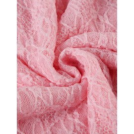 Lace Multi-Layered Casual Irregular Edge Skirt In Pink