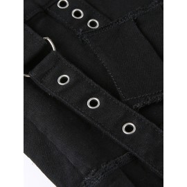 Low-Rise Pleated Mini Skirt In Black