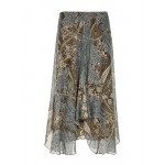 Printed Low Waist Irregular Skirt In Green