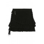 Low-Rise Pleated Mini Skirt In Black