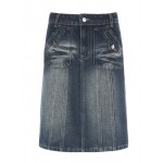 Pocket Distressed Denimskirt