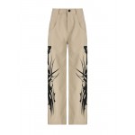 Ink-Splash Print Straight-Leg Casual Trousers